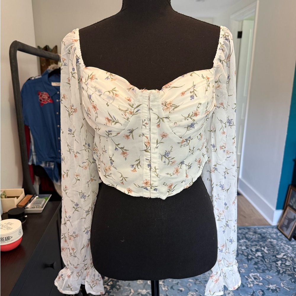 Windsor Cream Floral Off-Shoulder Blouse